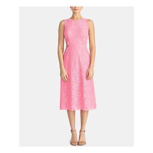 RACHEL ROY Womens Pink Sleeveless Midi Fit + Flare Evening Dress Size: 2